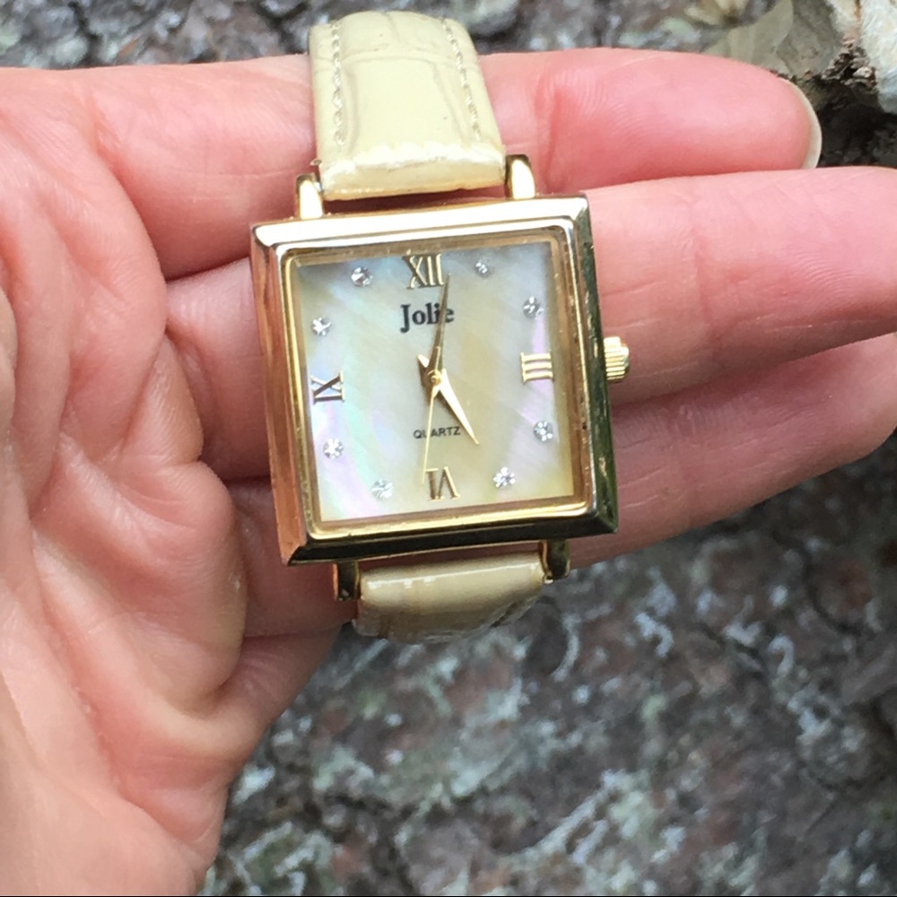 Jolie Cream/Gold/MOP Women's Watch